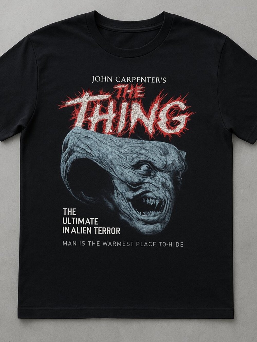 John Carpenter’s The Thing Graphic Tee | Horror Movie Black T-Shirt